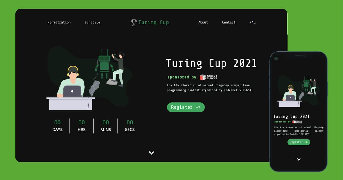 Screenshot of Turing Cup website